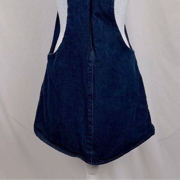 Zara Blue Jean Overall Style Boho Hippie Mini Dress NWOT - Picture 8 of 10
